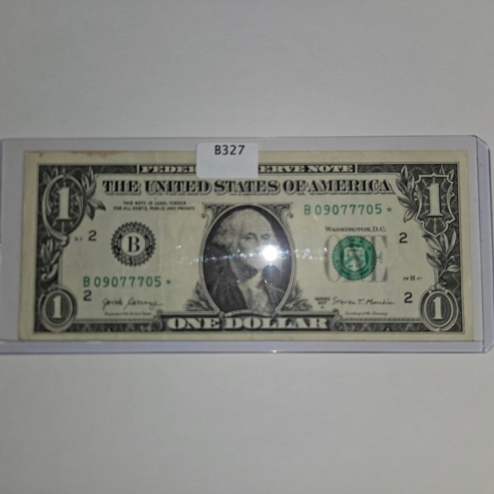 2017A One Dollar Bill Lucky 7's and Star Note B09077705* FRB New York (B327) - Picture 4 of 4